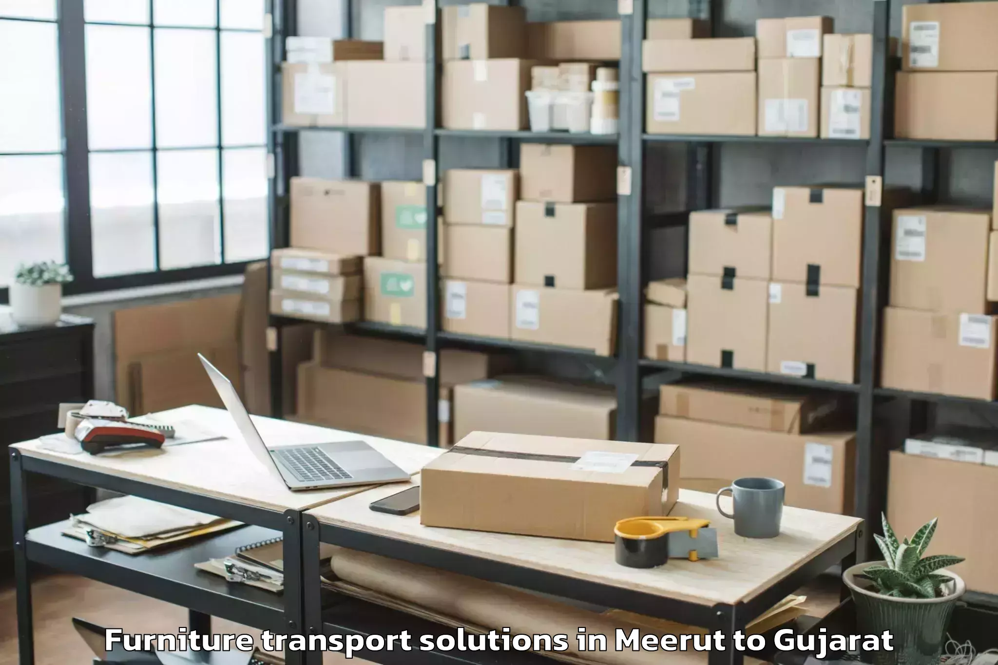 Trusted Meerut to Dhuwaran Furniture Transport Solutions